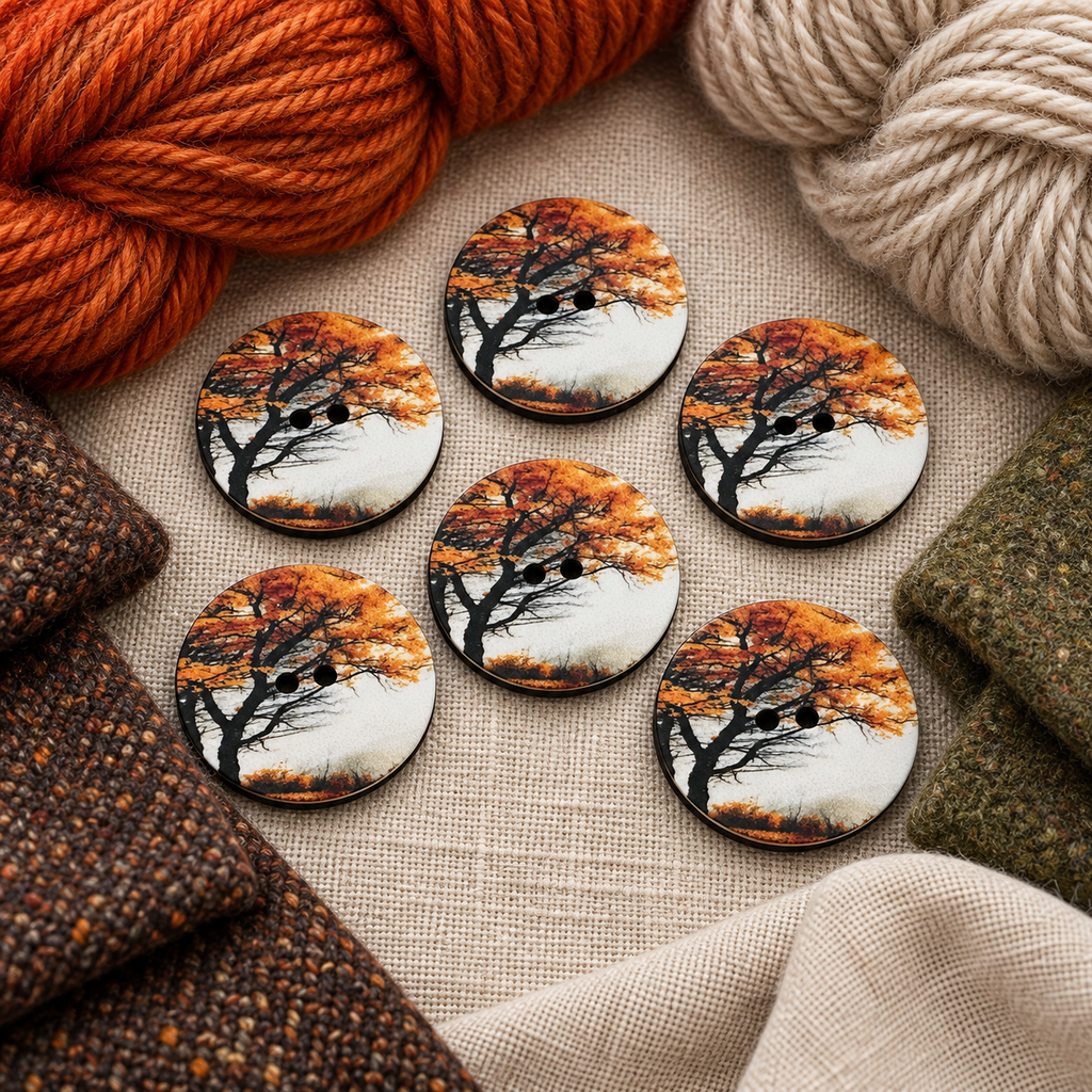 35mm Autumn Tree Button