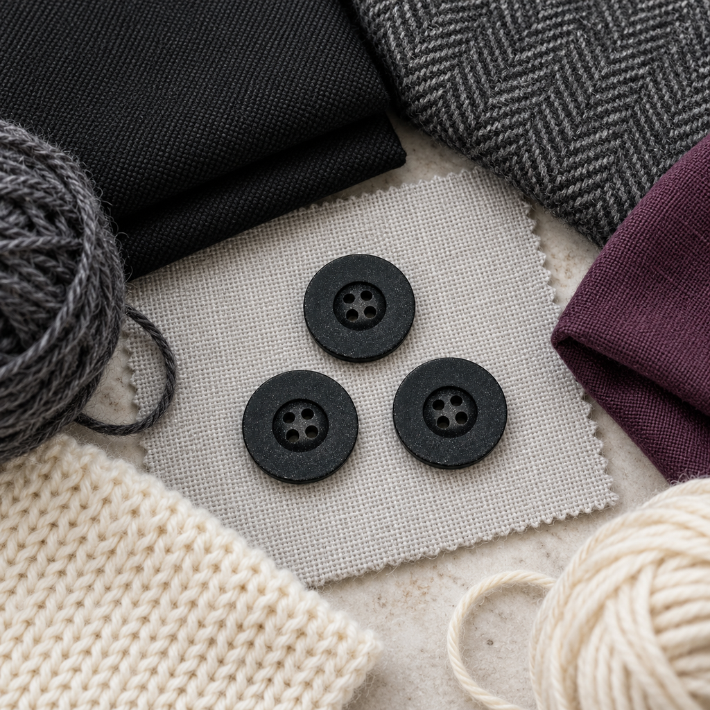 23mm Black Button with Subtle Shimmer – Sold Individually