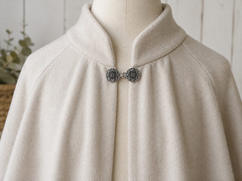 Ornate Silver Tone Sew-On Clasp Fastener – 65mm – Cardigans, Capes & Jackets