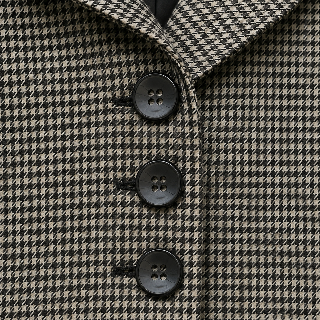 Large Black Four-Hole Button – 32mm