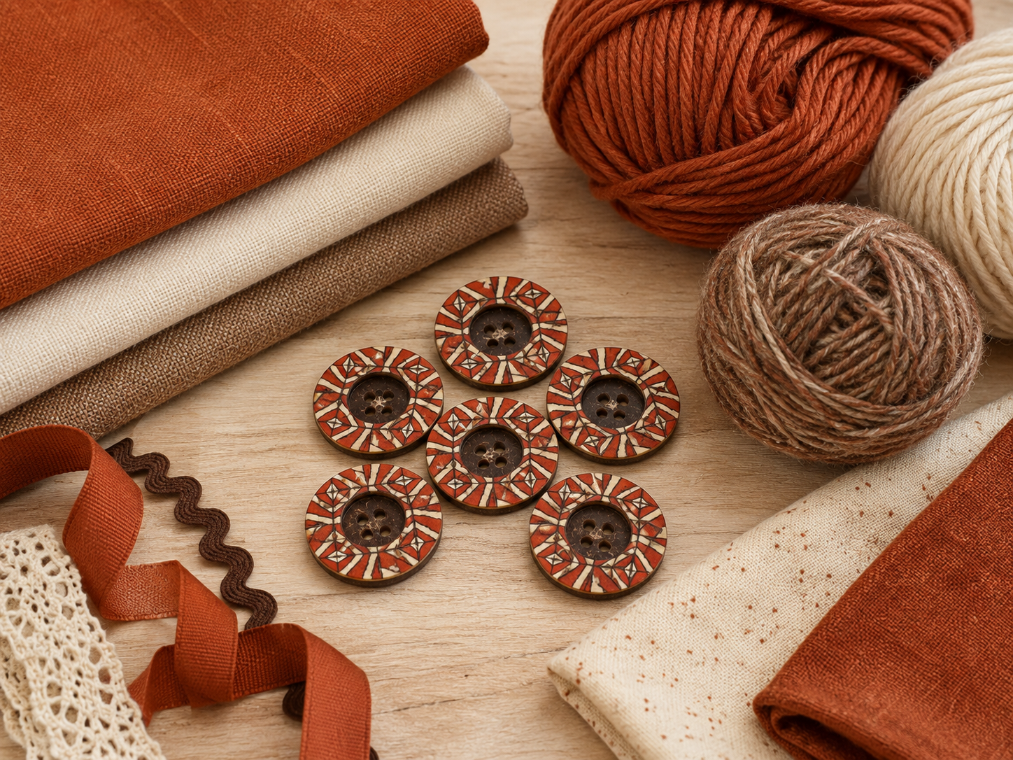 Orange geometric button 23mm
