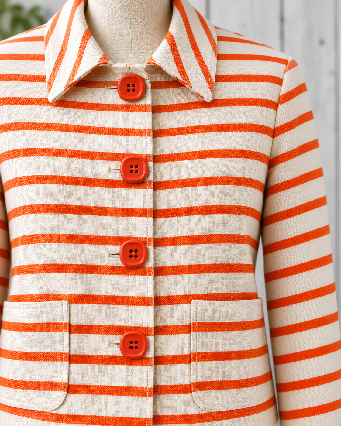 27mm Orange Square 4 Hole Button – Coat, Jacket & Cardigan Button – Sold Individually