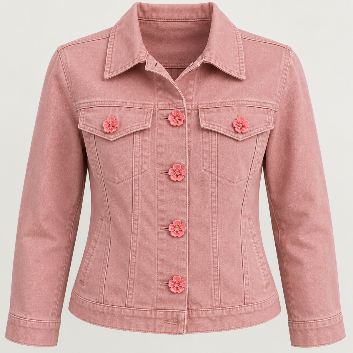 Pink Flower Button 29mm
