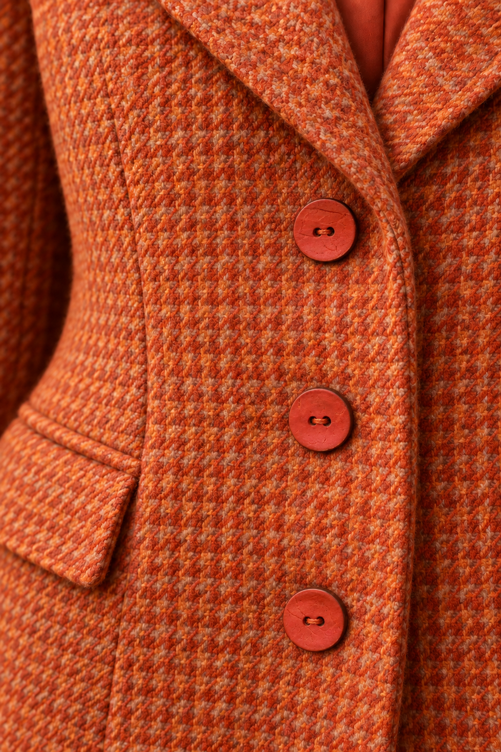 Orange Coconut Shell Eco Button – 30mm