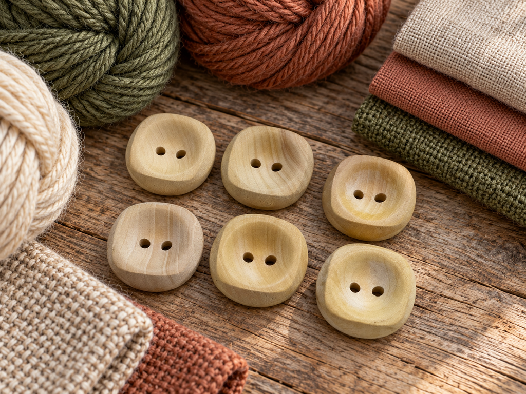 Natural Poplar Wood Button – 21mm