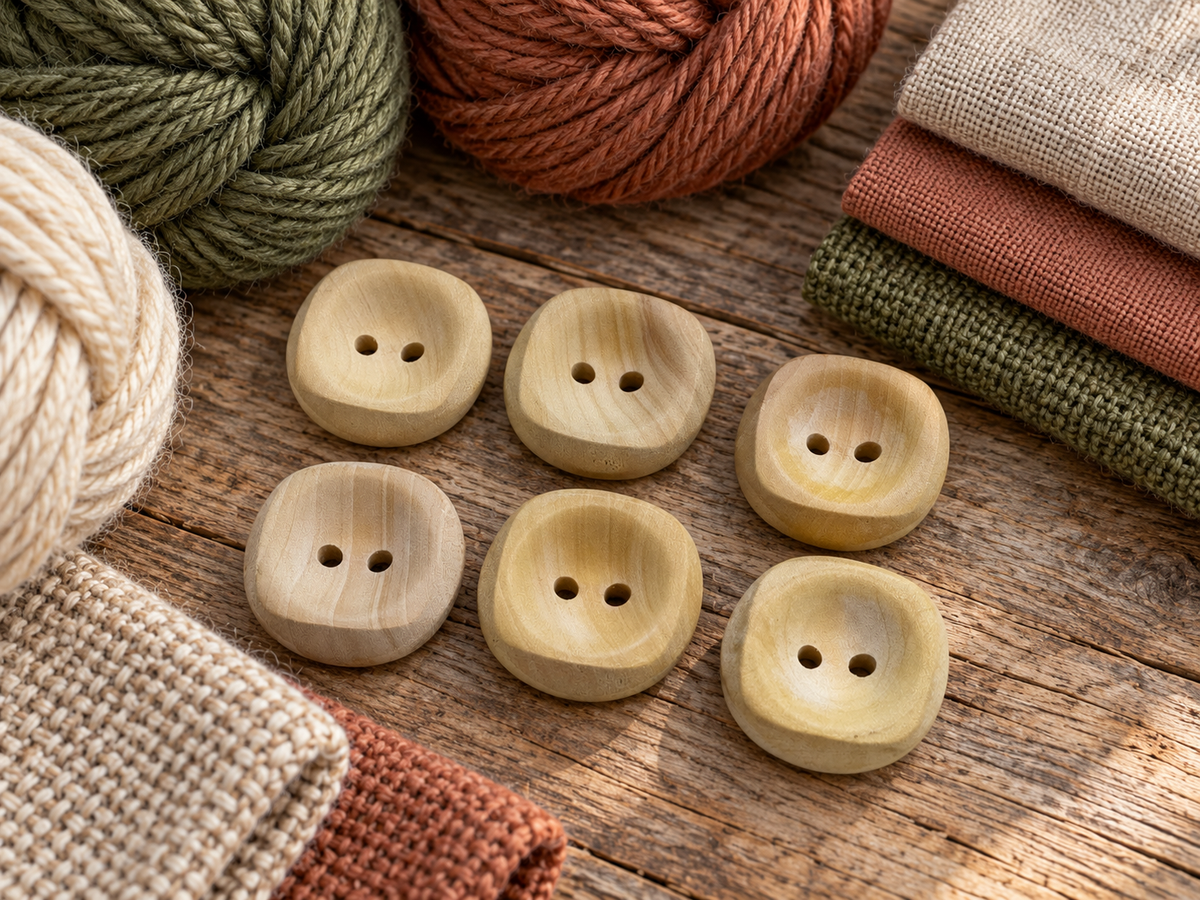 Natural Poplar Wood Button – 21mm