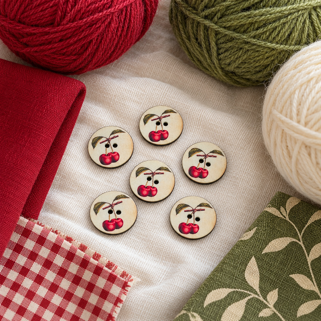 Cherry Design Button – 23mm
