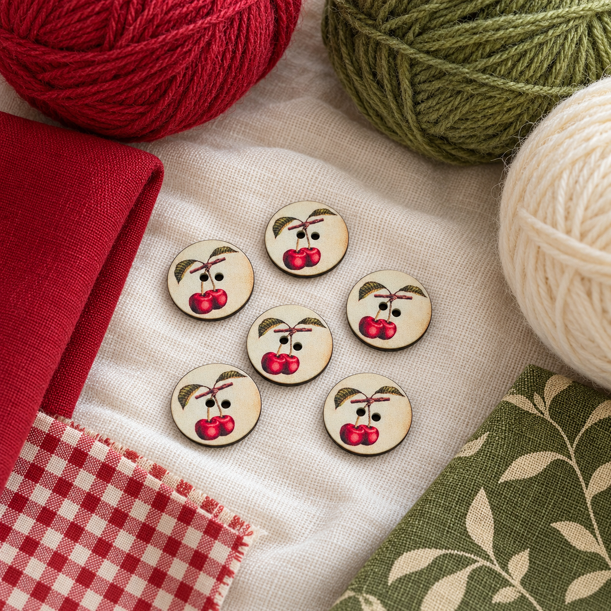 Cherry Design Button – 23mm