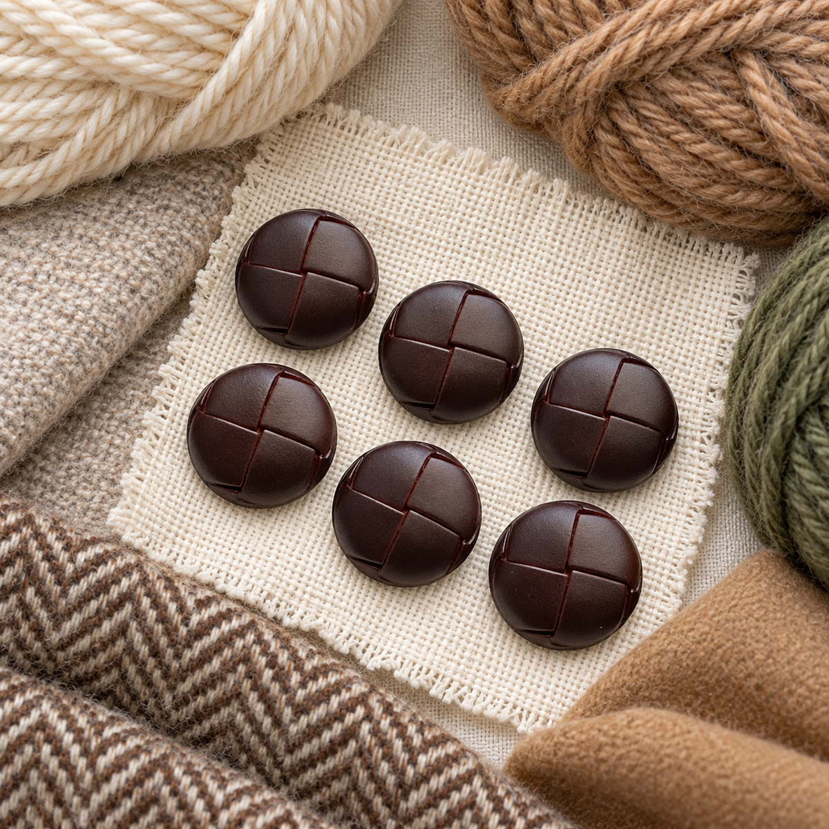 Brown Football Style Plastic Shank Button – 26mm