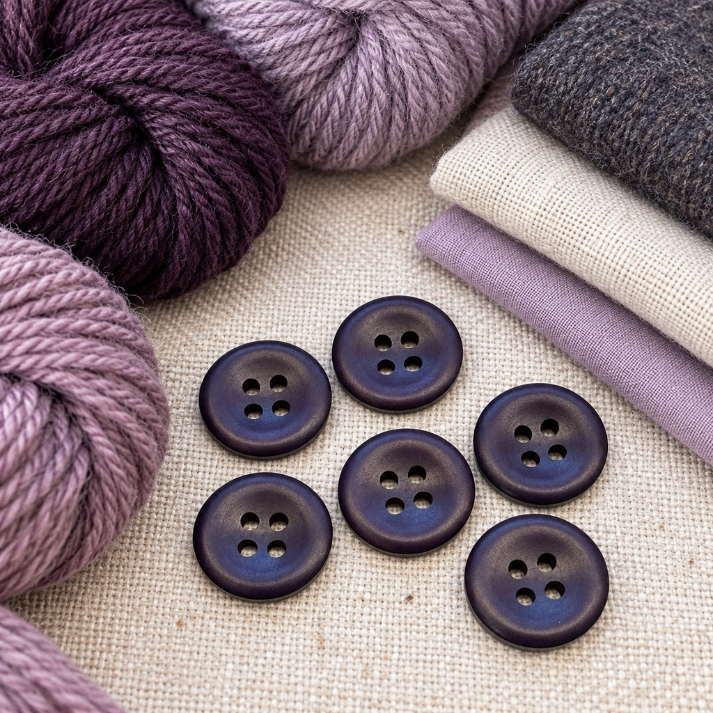 Deep Purple Hand Dyed Button – 23mm