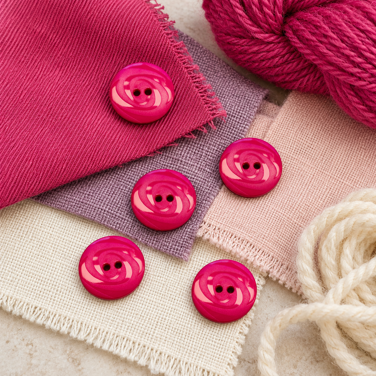 19mm Pink Swirl Button by Dill – Sold Individually