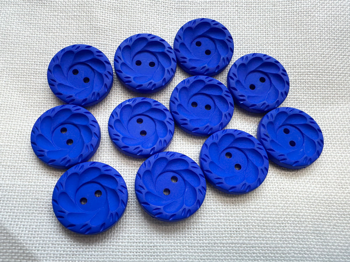 Royal Blue Swirl Buttons 23mm – Pack of 11 | Last Chance Treasures