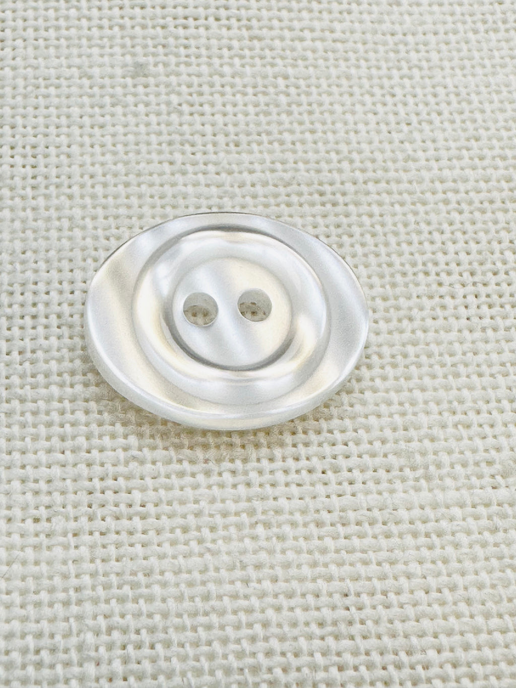 White Pearlescent Two Hole Button – 21mm