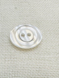 White Pearlescent Two Hole Button – 21mm