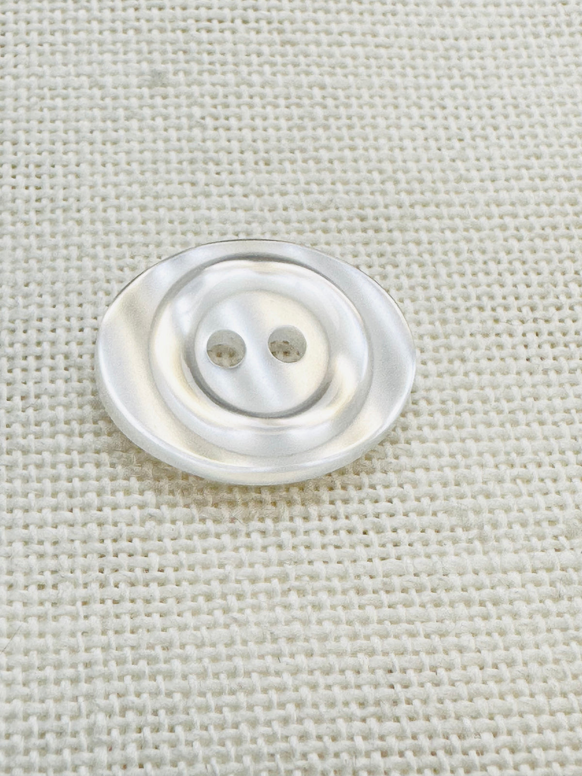 White Pearlescent Two Hole Button – 21mm