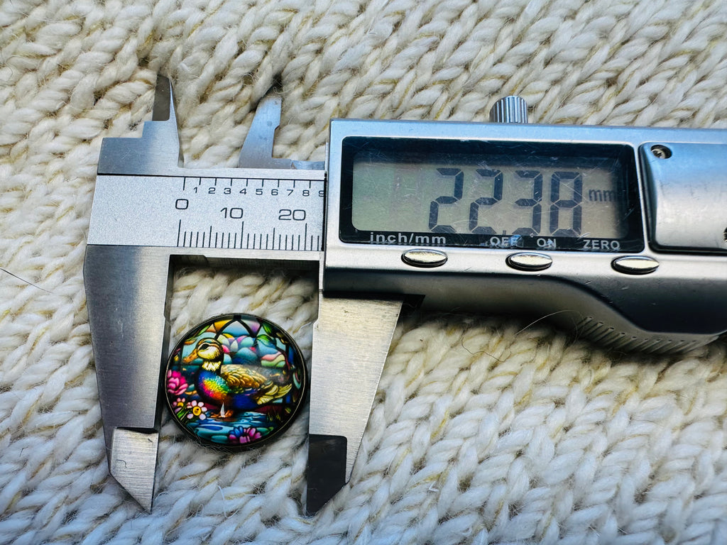 22mm Duck Glass & Metal Button – Hand Assembled in Cornwall