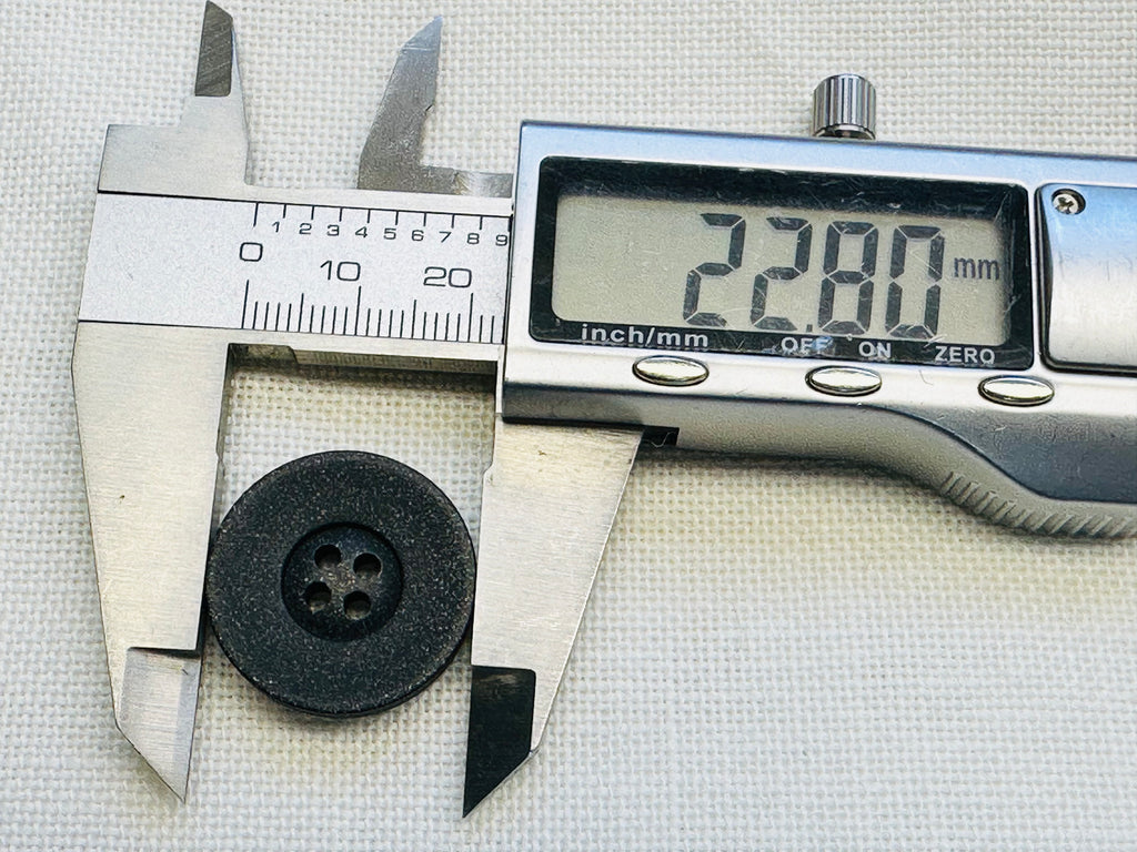 23mm Black Button with Subtle Shimmer – Sold Individually