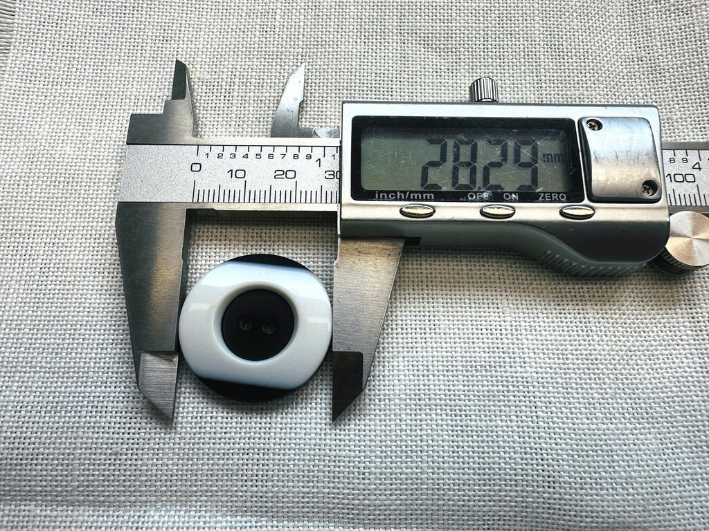 28mm Black and White Button – Sold Individually