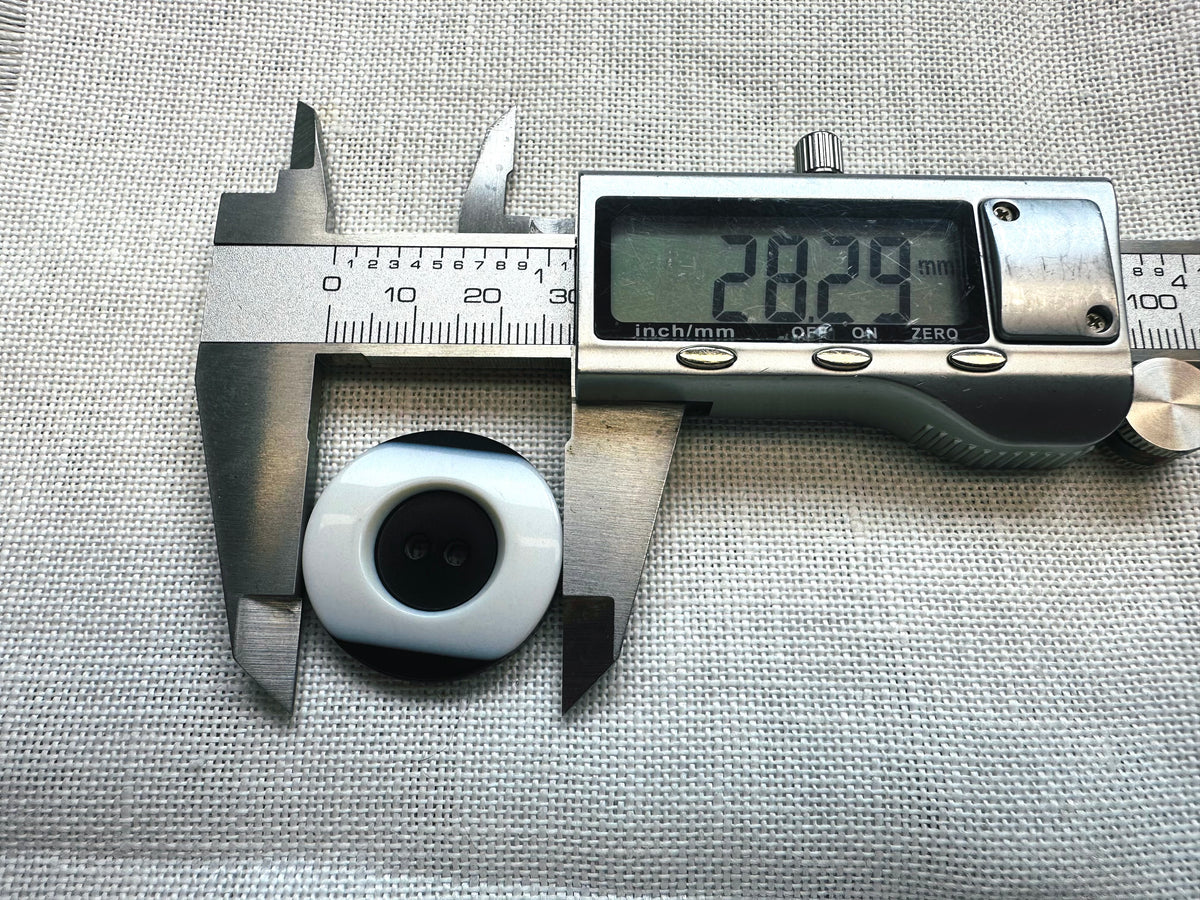 28mm Black and White Button – Sold Individually