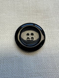 Black Glossy Four-Hole Button – 28mm