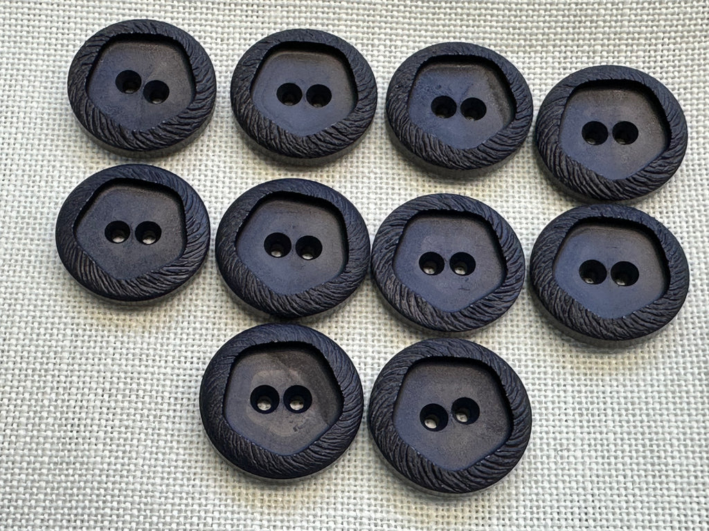 Navy Blue Textured Buttons 22mm – Set of 10 | Last Chance Treasure