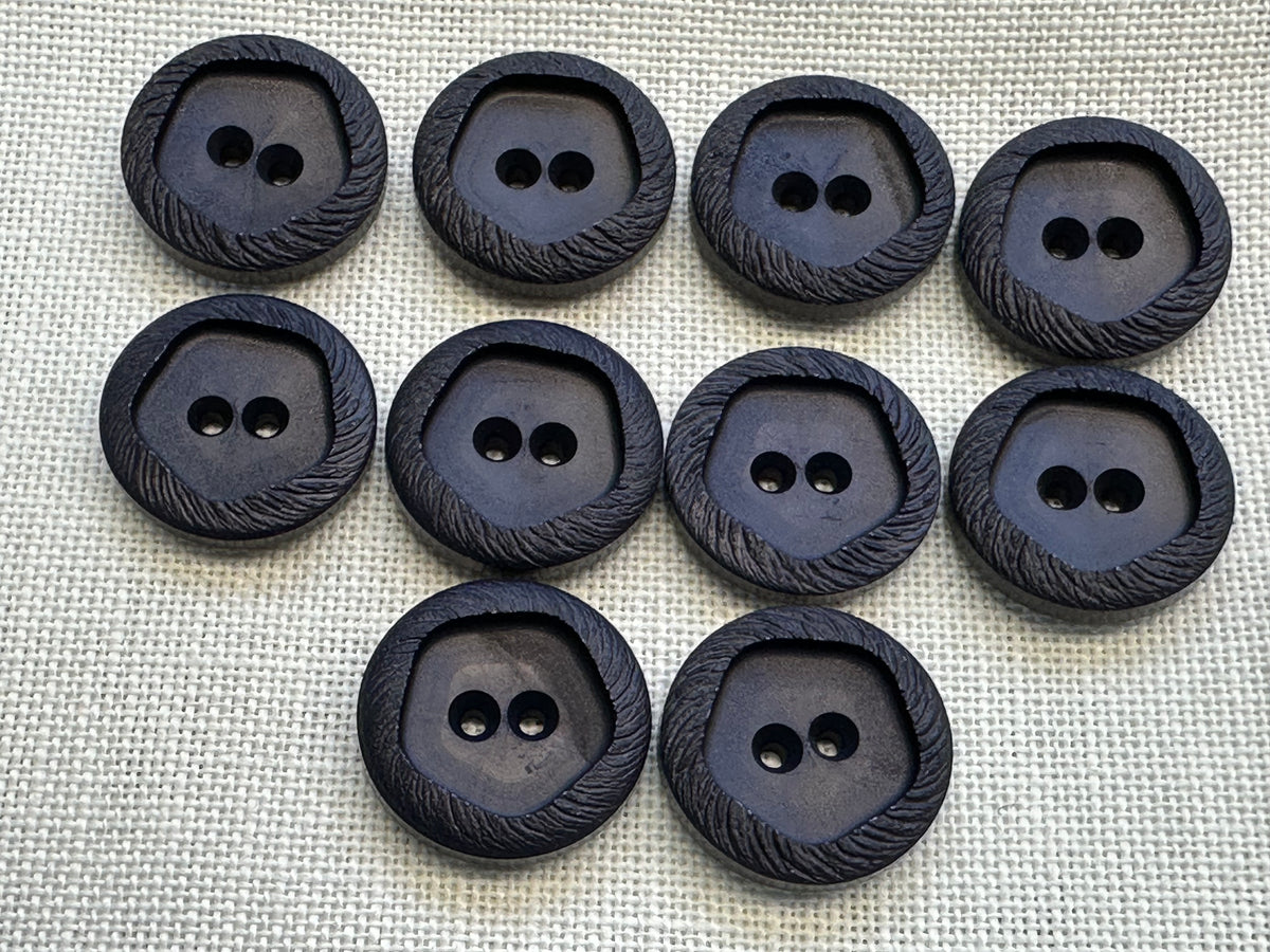Navy Blue Textured Buttons 22mm – Set of 10 | Last Chance Treasure