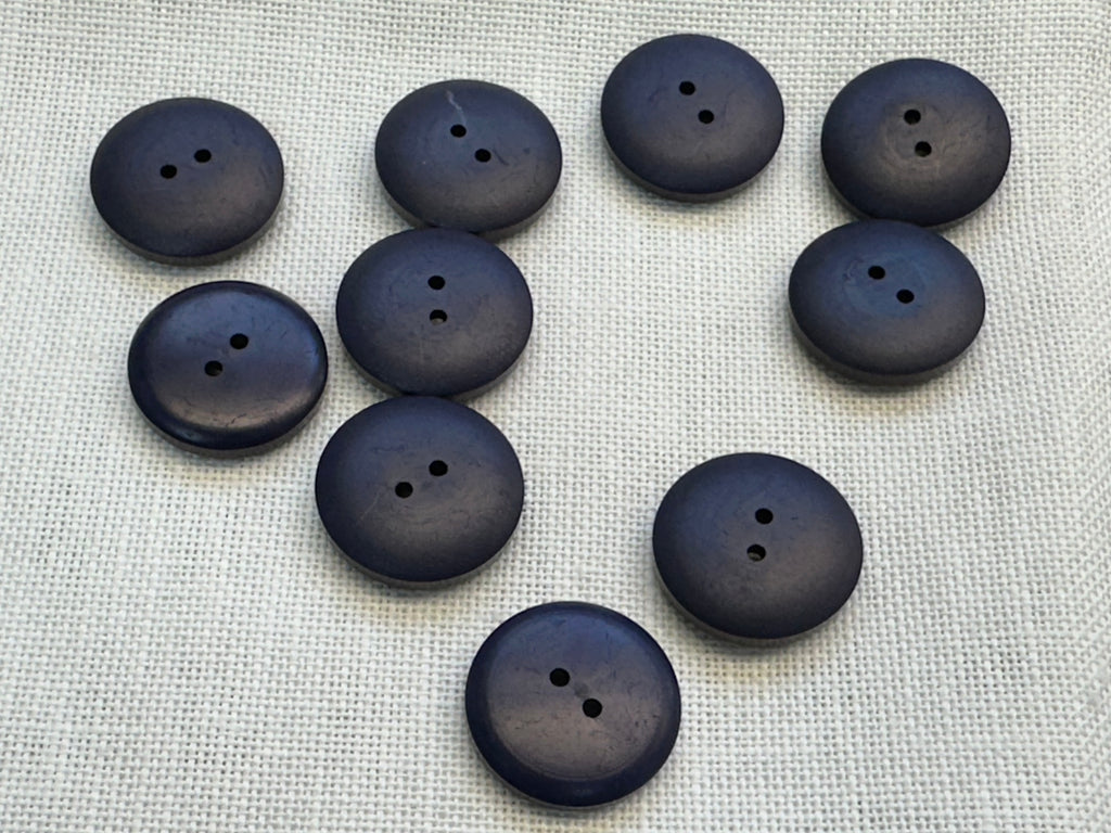 Navy Blue Textured Buttons 22mm – Set of 10 | Last Chance Treasure