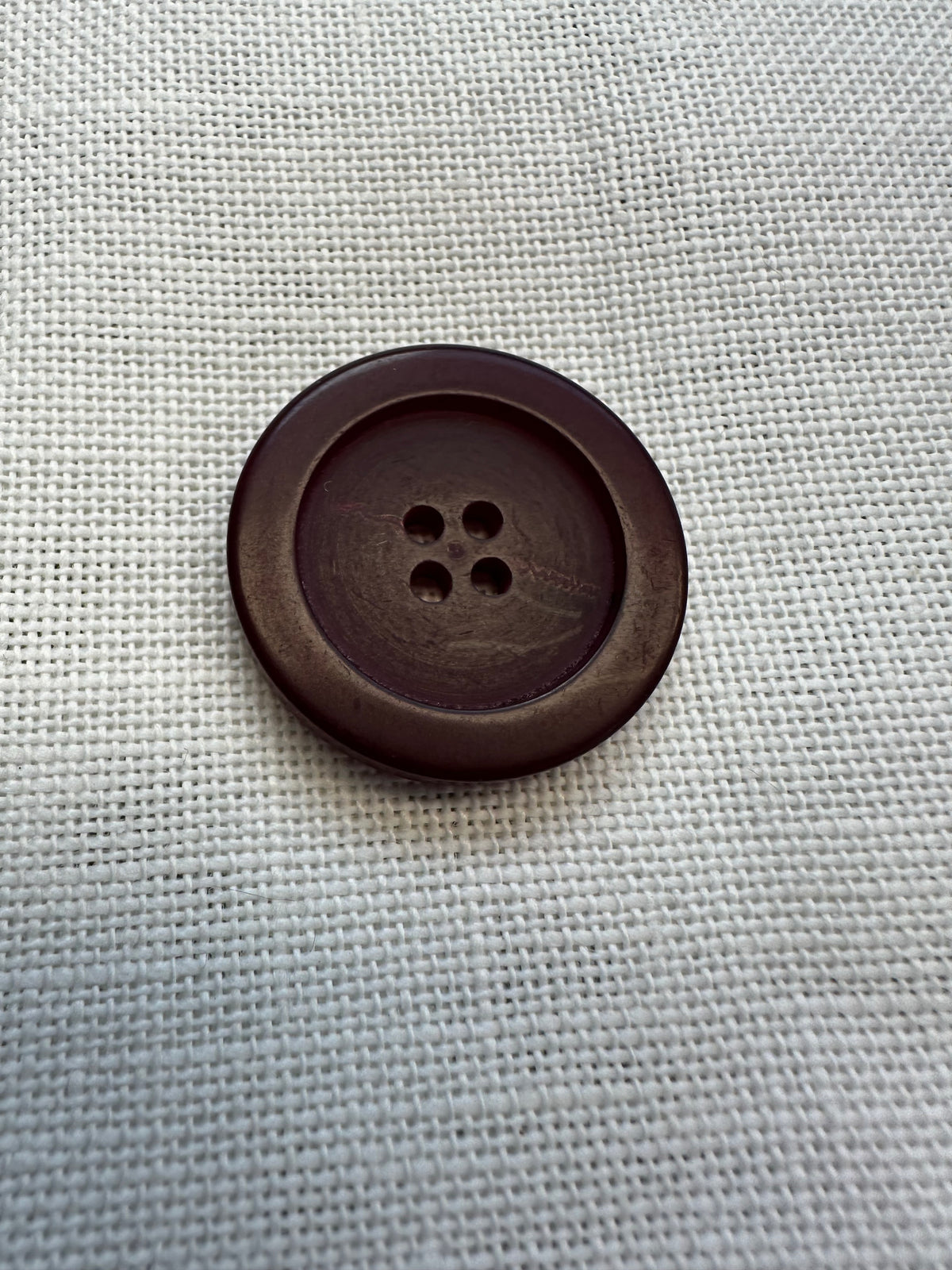 30mm Burgundy Hand-Dyed Button – Four-Hole Sew-Through