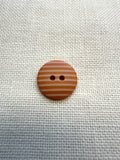 18mm Orange & Cream Striped Button – Sold Individually