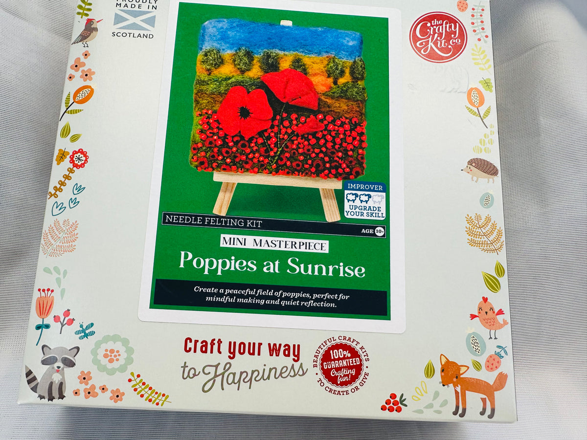 Poppies at Sunrise Needle Felting Kit – Mini Masterpiece by The Crafty Kit Company