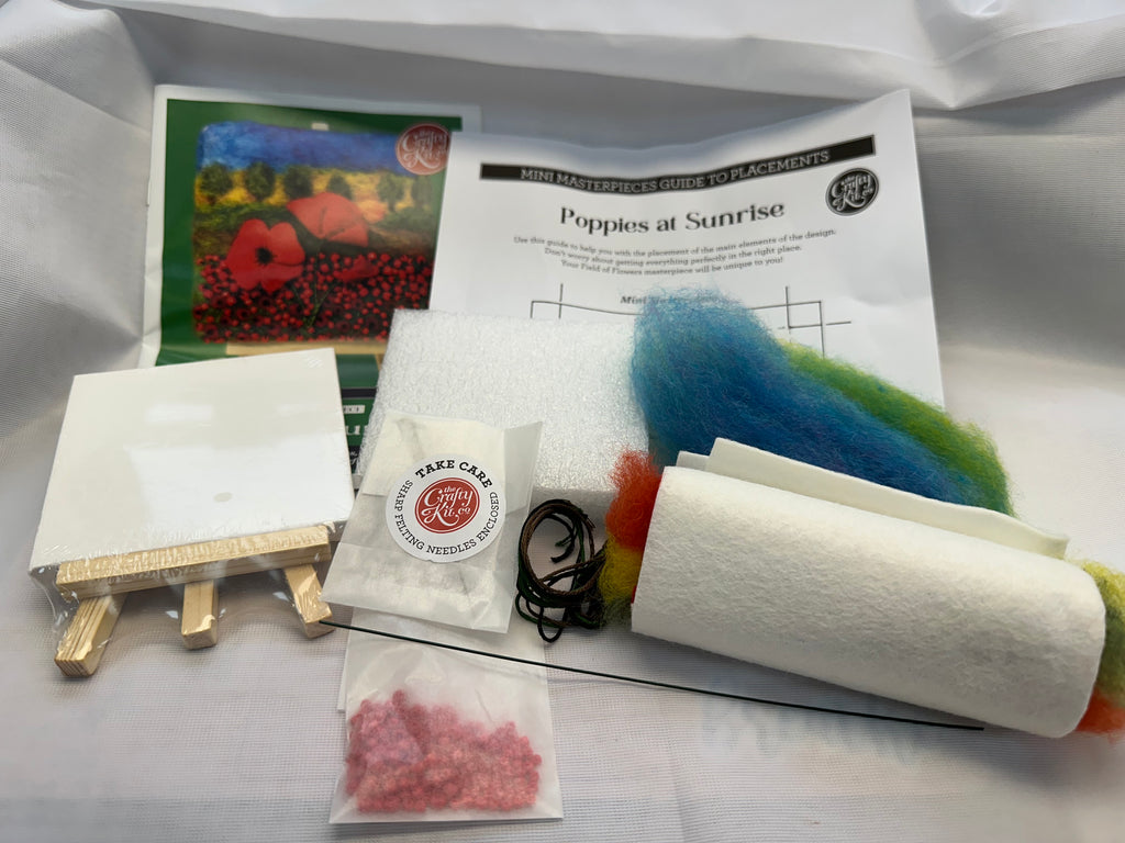 Poppies at Sunrise Needle Felting Kit – Mini Masterpiece by The Crafty Kit Company