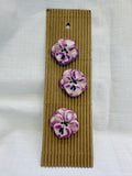 Ceramic Flower Buttons – Pink & Cream – 25mm – Set of 3