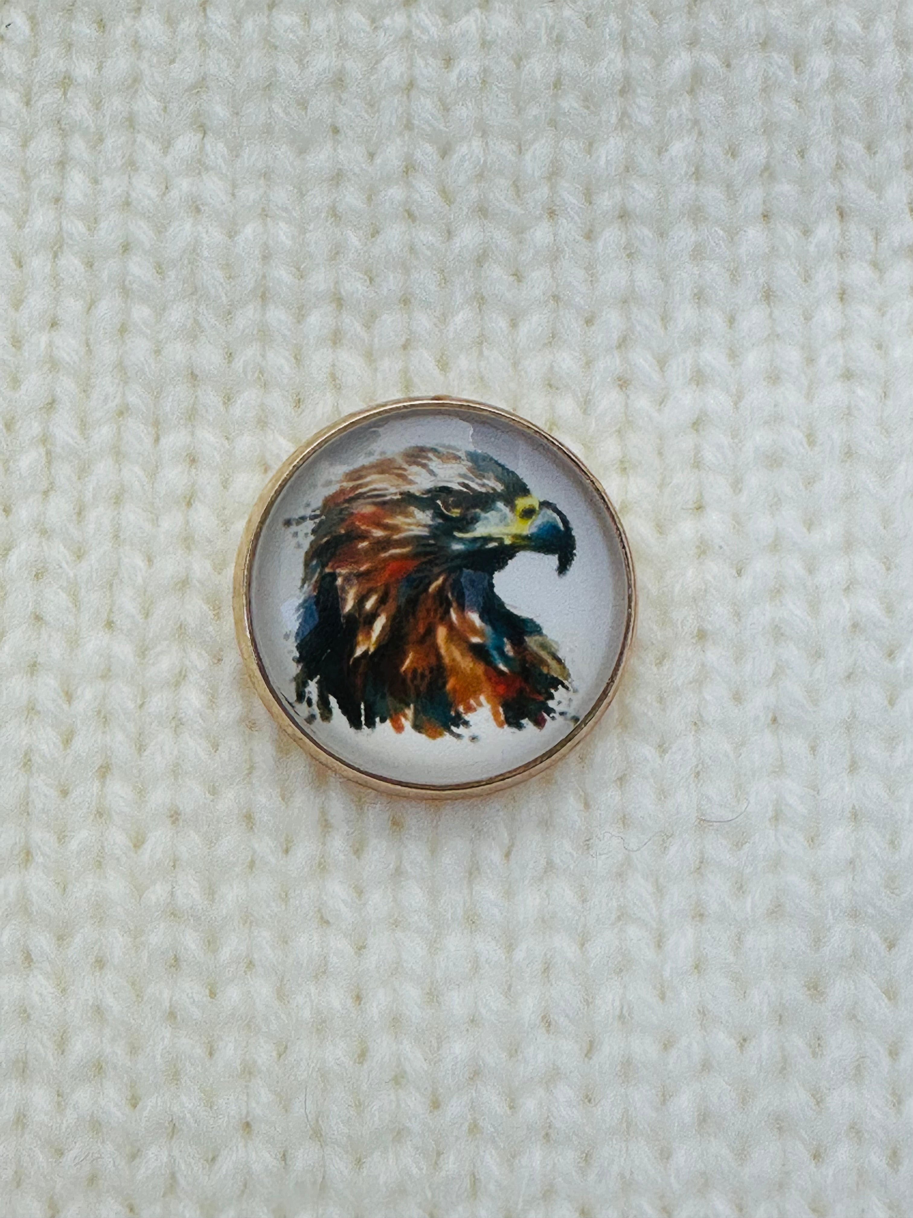 Golden Eagle Button 22mm glass and metal sold individually