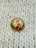 Woodland Fox Glass and Metal Button – 22mm (35L) – Hand Assembled in Cornwall – Sold Individually