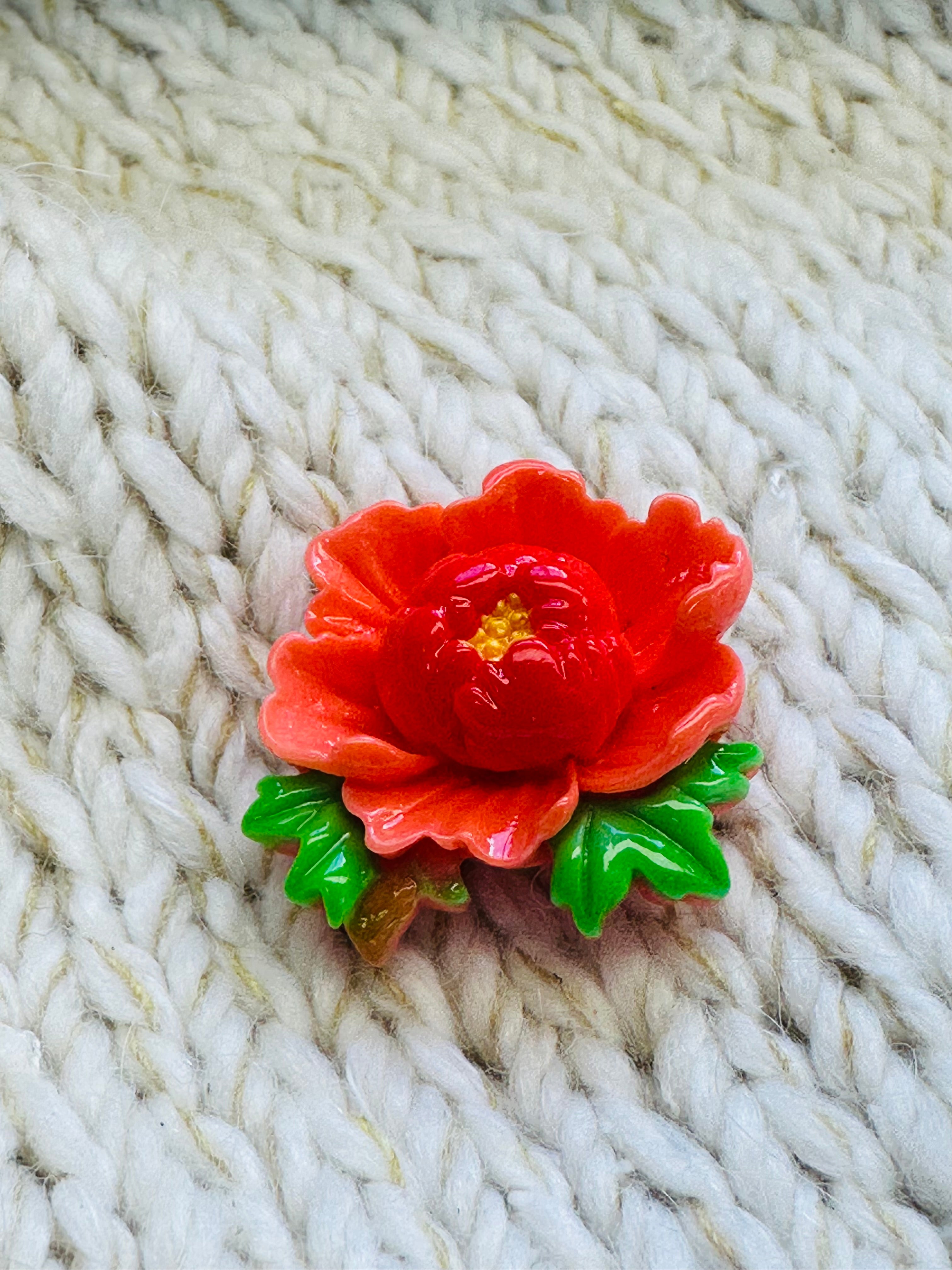 Peony flower buttons 26mm sold individually