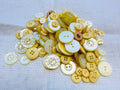 Yellow Craft Button Bag – A Sunny Mix of Unique Buttons for Knitting, Sewing & Crafts