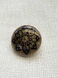 18mm Black & Matt Gold Tone Metal Button – Sold Individually