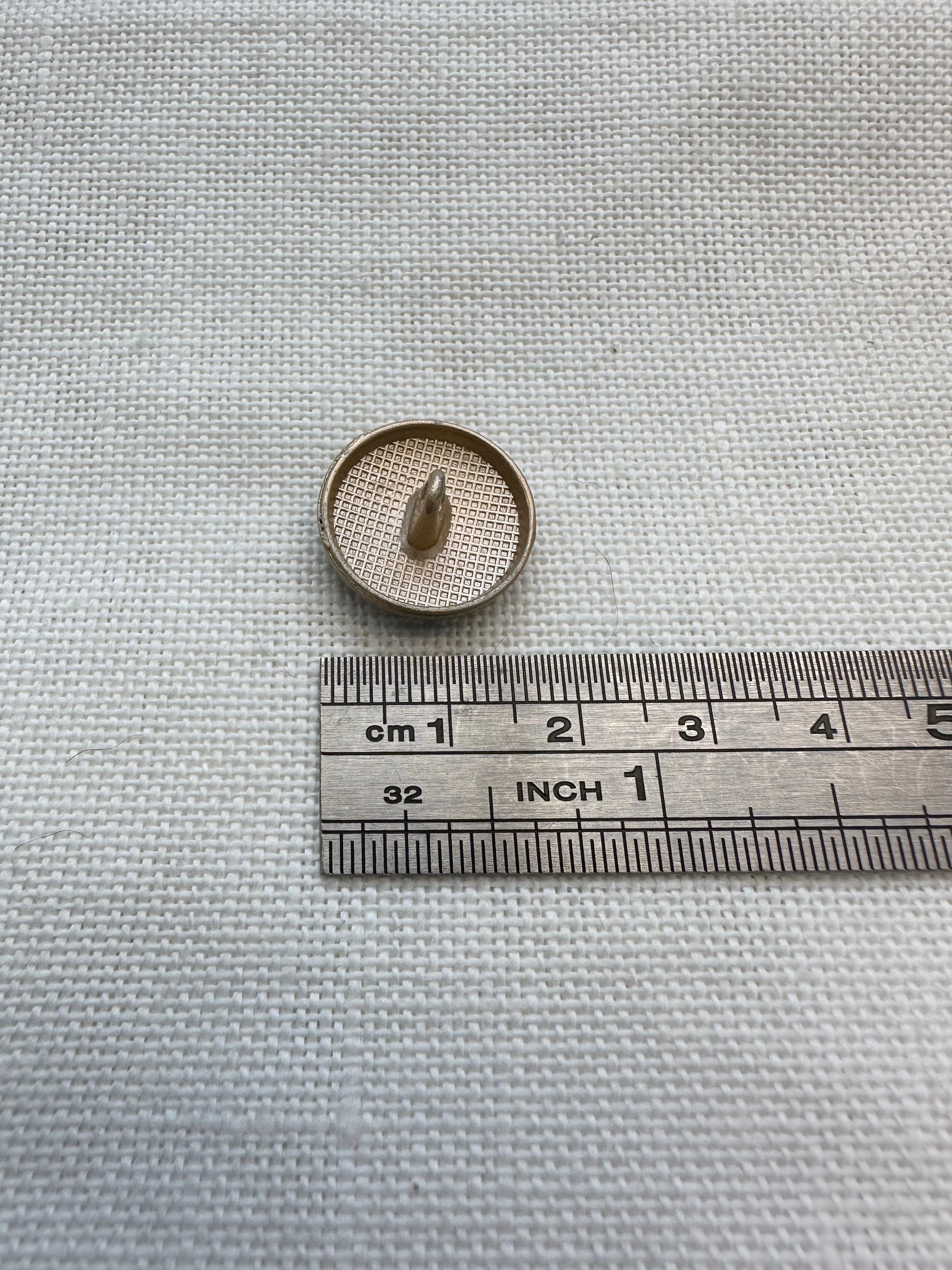 18mm Black & Matt Gold Tone Metal Button – Sold Individually