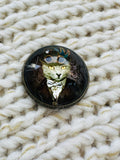 Steampunk Cat Glass Button – 22mm