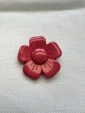 34mm Coral Red Flower Button – Decorative Statement Button – Sold Individually