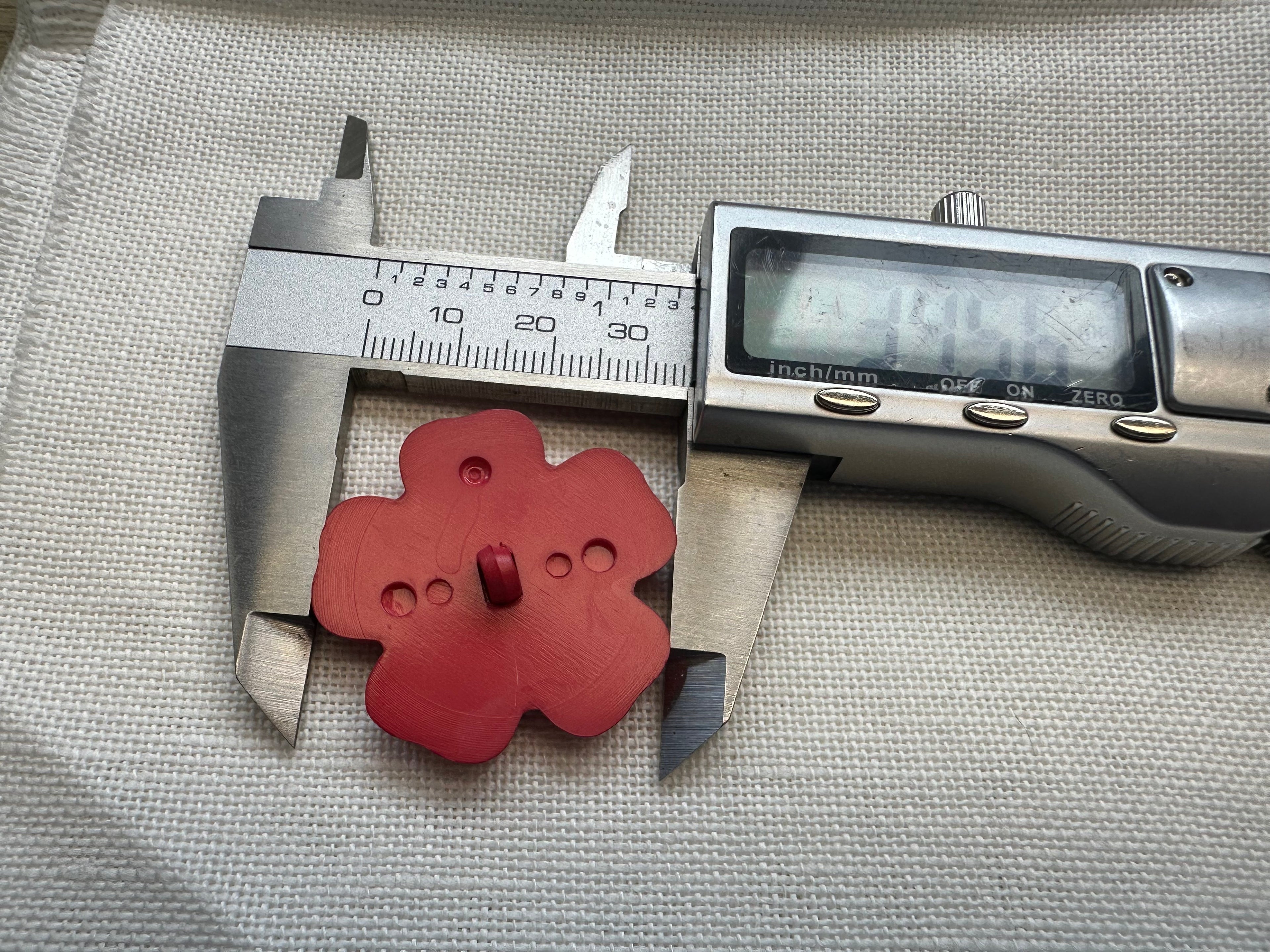 34mm Coral Red Flower Button – Decorative Statement Button – Sold Individually