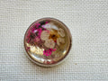 22mm Pressed Flower Glass & Metal Button – Sold Individually