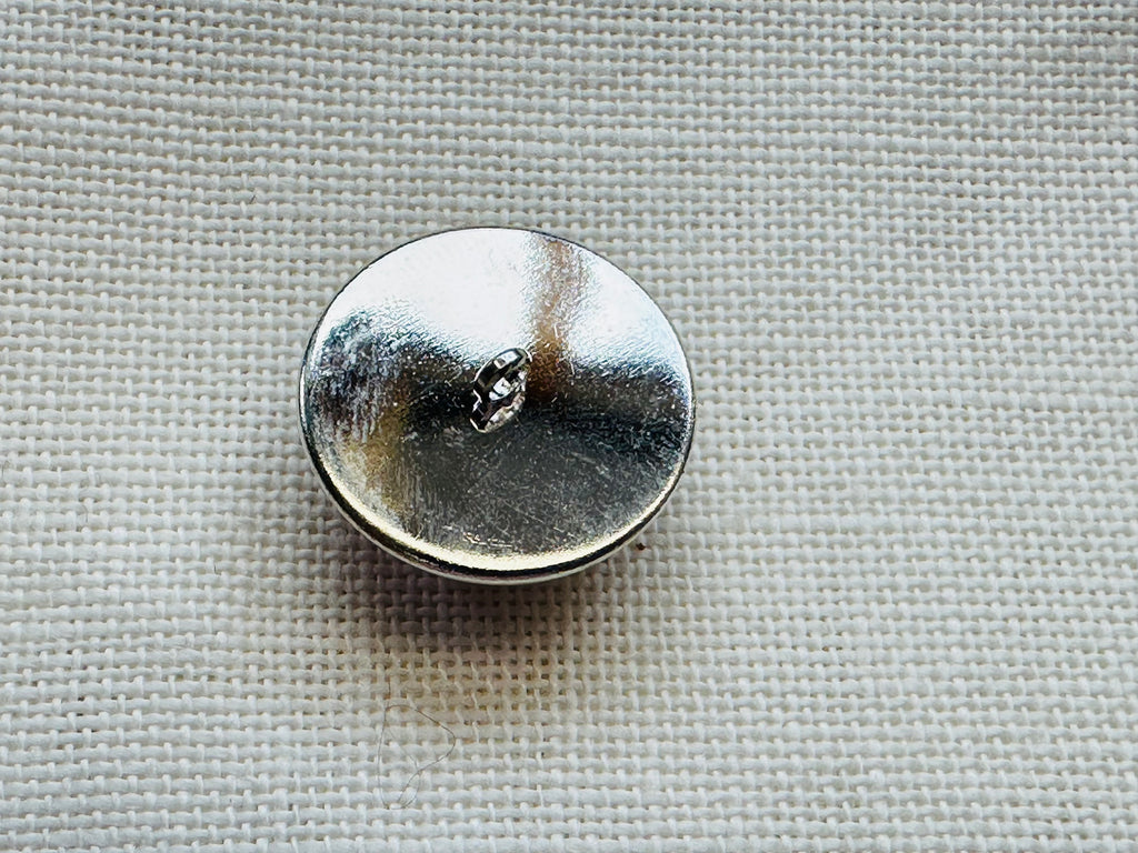 22mm Pressed Flower Glass & Metal Button – Sold Individually
