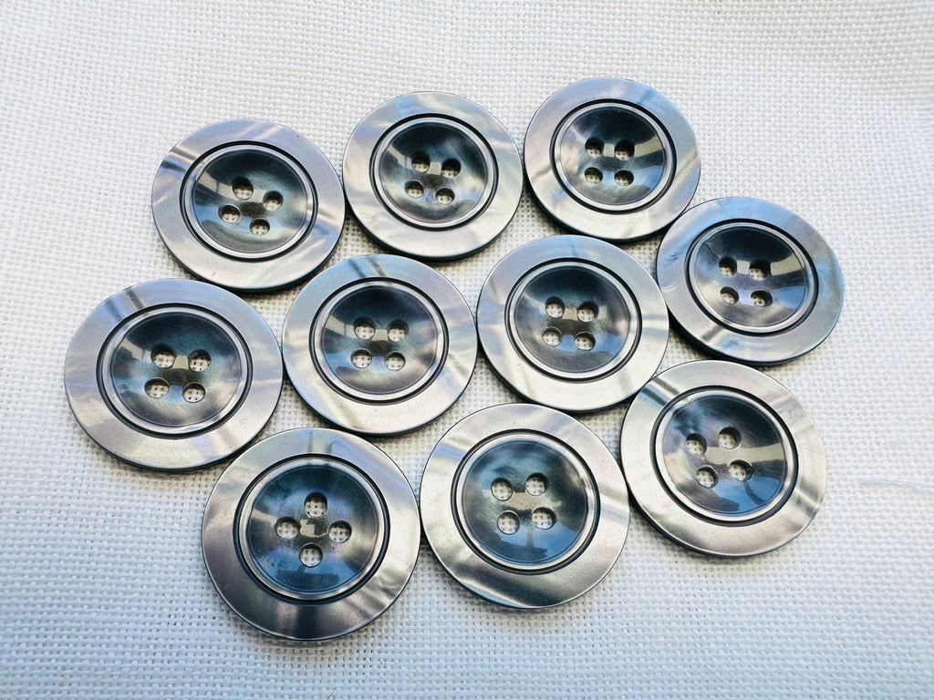 28mm Grey Iridescent Buttons – Pack of 10 | Last Chance Treasure
