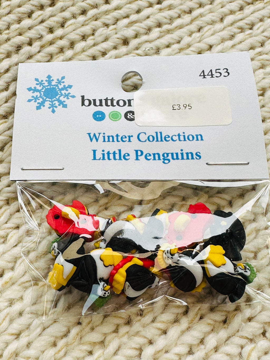 Buttons Galore Little Penguins Buttons – 12mm – Pack of 10