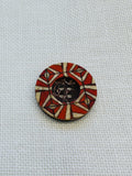 Orange geometric button 23mm