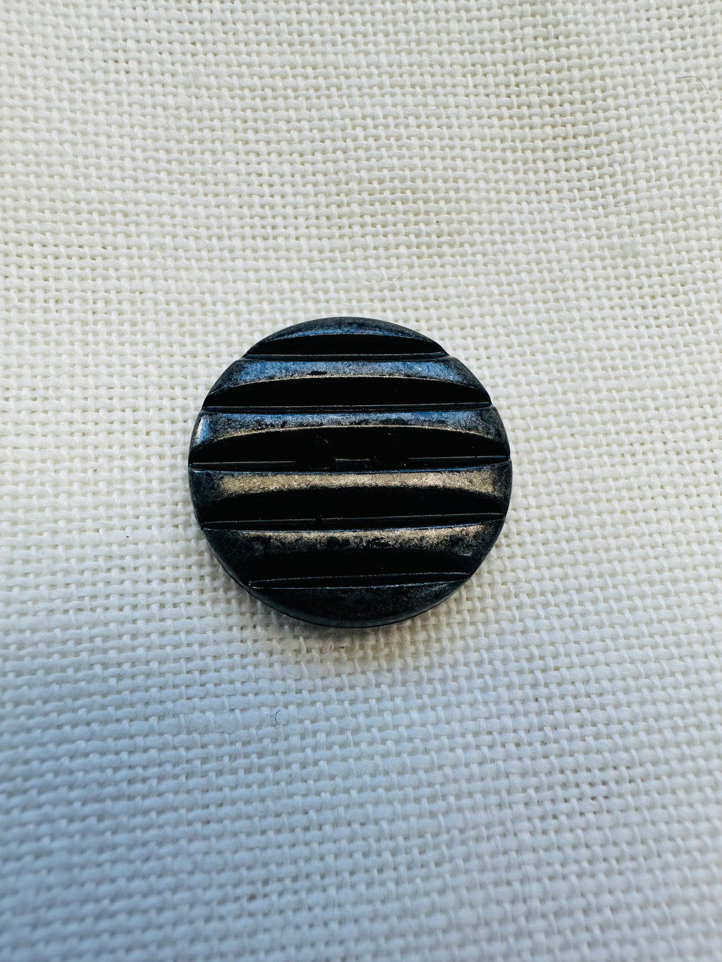 23mm Black & Gunmetal Striped Buttons – Sold Individually