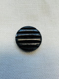 23mm Black & Gunmetal Striped Buttons – Sold Individually