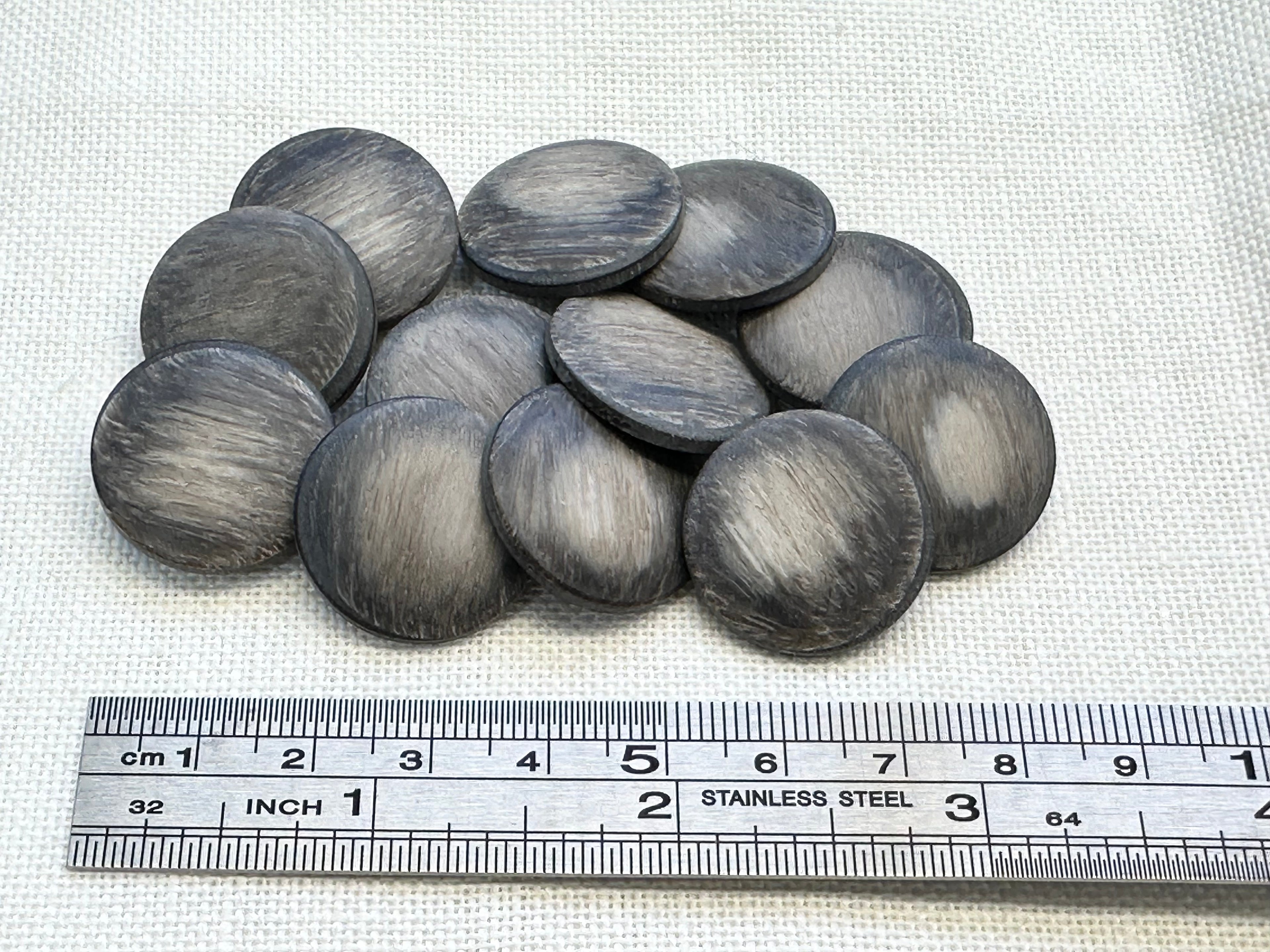23mm Grey Horn Effect Plastic Buttons – Pack of 12 | Last Chance Treasure