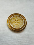 38mm Caramel & Cream Large Coat Button – 4 Hole Jacket Button – Sold Individually